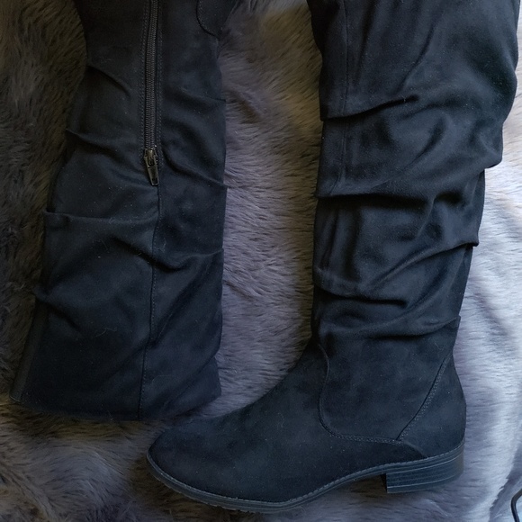 Faux Suede Long Boots - Picture 3 of 4